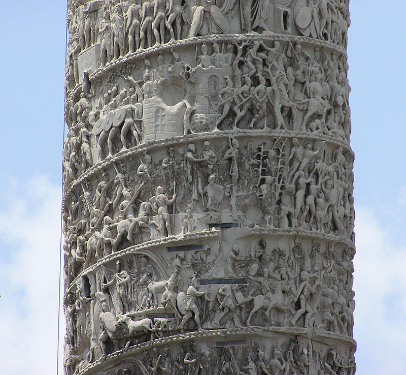Detail of the Column of Marcus Aurelis, commemorating the Marcomannic Wars (166-180 AD).